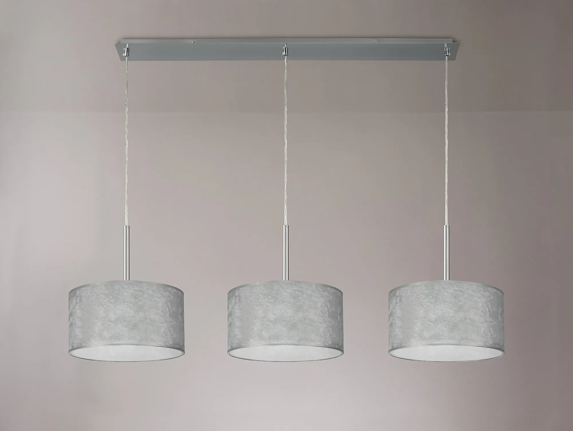 Baymont 30cm Shade 3 Light Pendant Polished Chrome, Silver Foil DK0807  Deco Baymont CH SL